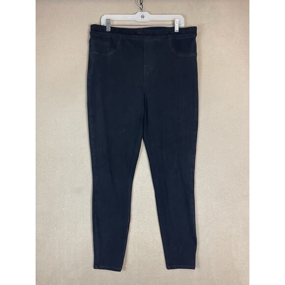 Spanx Pants Womens 1X Black Jean-Ish Ankle Leggings High Rise Stretch Pull On - Picture 1 of 13